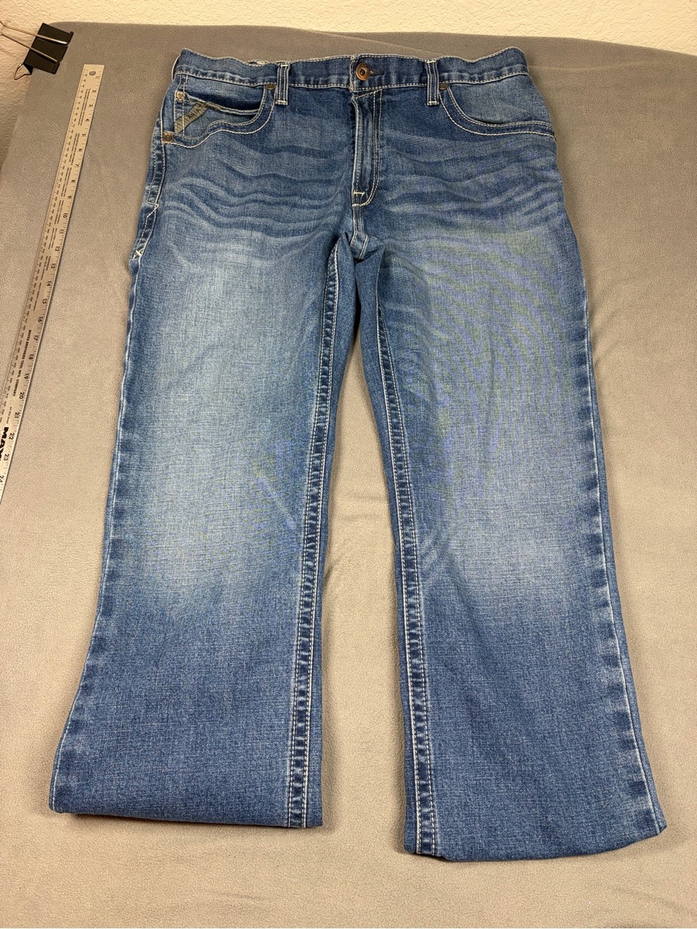 Ariat M5 Jeans Men’s 38 36 (38 33) Blue Whiskered Western Rockabilly